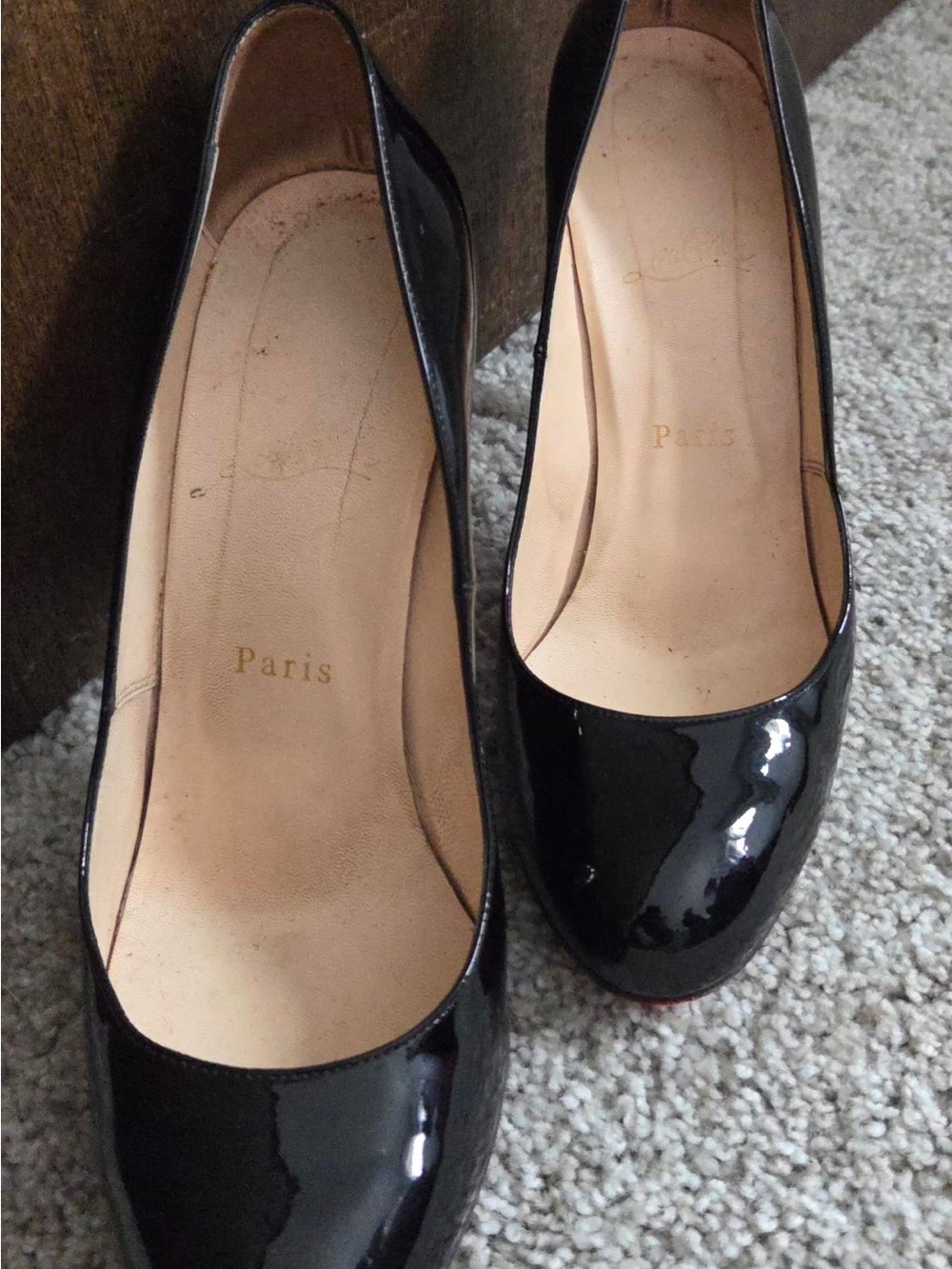 Black Fifi Patent Leather Round-Toe Pumps - Picture 1 of 4